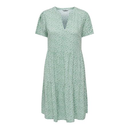 Only V-hals Jurk Met Korte Mouwen