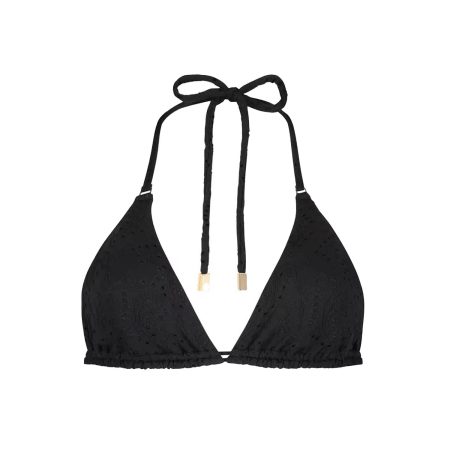 Beachlife Black Embroidery Padded Top