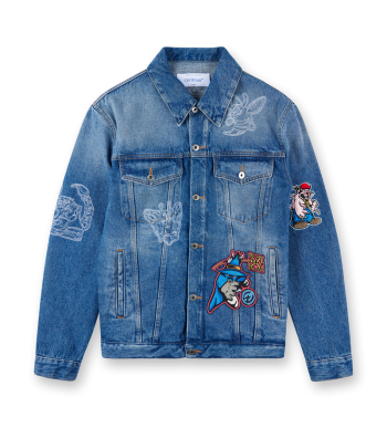 Character Skate Denim Jacket Baby Blue - L