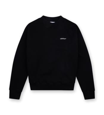 Cotton Crewneck Sweatshirt Black - XL