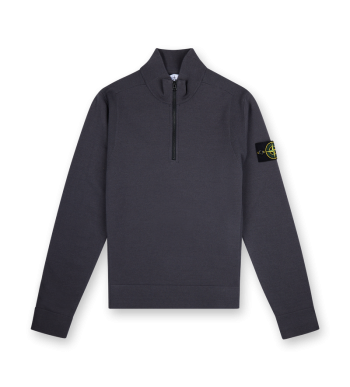 Knitted Half-zip Lead Grey - L