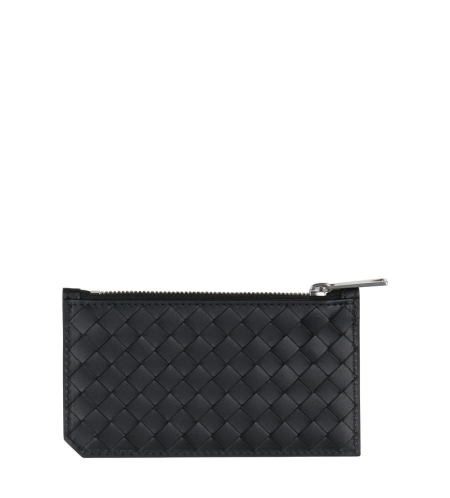Intrecciato Piccolo Zipped Card Case Black - O/S