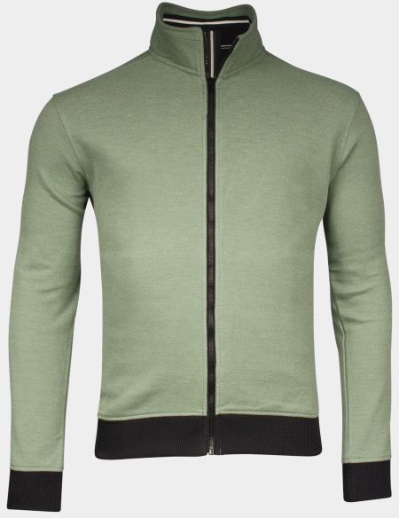 Baileys Vest Groen Sweat Cardigan Zip 2-tone ox 512258/74