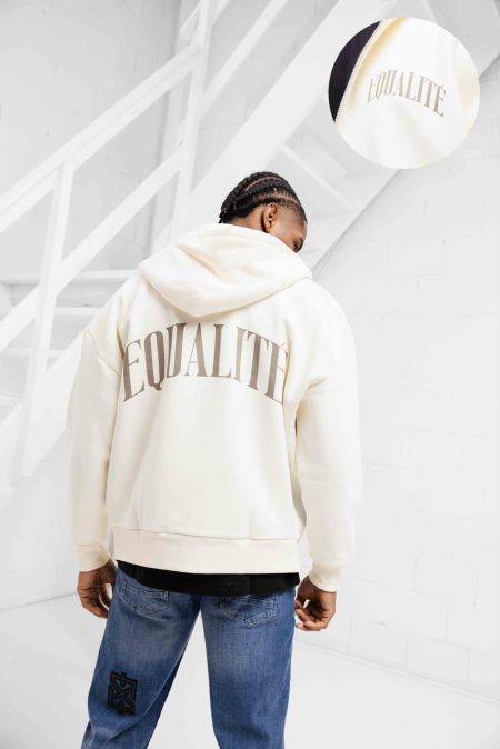 Equalité Oliver Oversized Full Zip Hoodie Heren Gebroken Wit - Maat XL - Kleur: Wit | Soccerfanshop