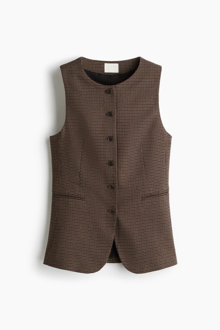 H & M - Lang gilet - Bruin