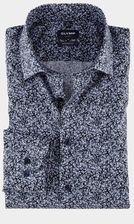 Olymp Business hemd lange mouw Blauw 121864-Hemden 121864/18