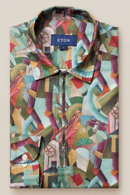 ETON Poloshirt lange mouw groen