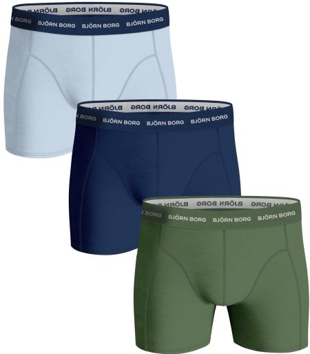 Björn Borg - Heren - Boxershort Cotton Stretch 3-Pack - Blauw/Groen - Maat XL