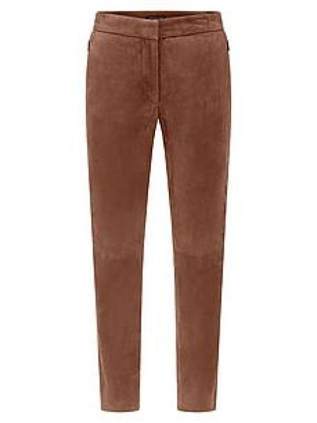 Leren broek geitensuèdeleer Van Fadenmeister Berlin beige