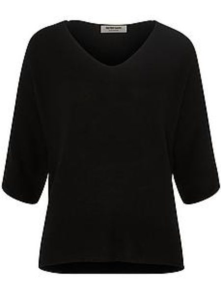 Trui V-hals 100% kasjmier Van Peter Hahn zwart