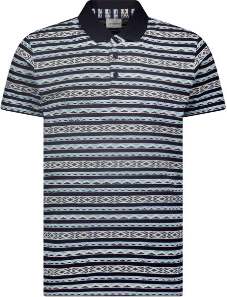 No Excess Polo korte mouw jacquard night multicolour