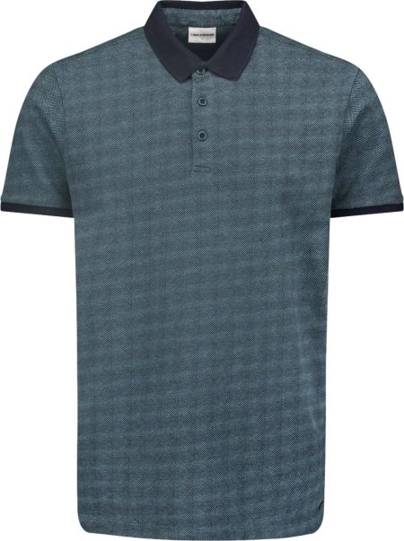 No Excess Polo korte mouw 2 kleuren jacquard night