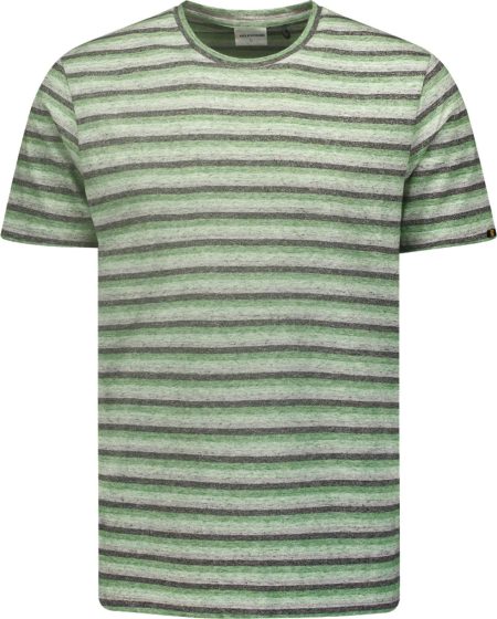 No Excess T-shirt korte mouw ronde hals met streep green