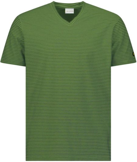 No Excess T-shirt korte mouw ronde hals met streep green