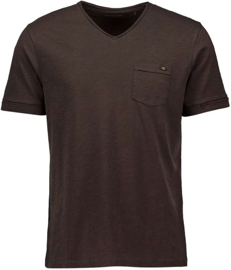 No Excess T-shirt korte mouw v-hals coffee