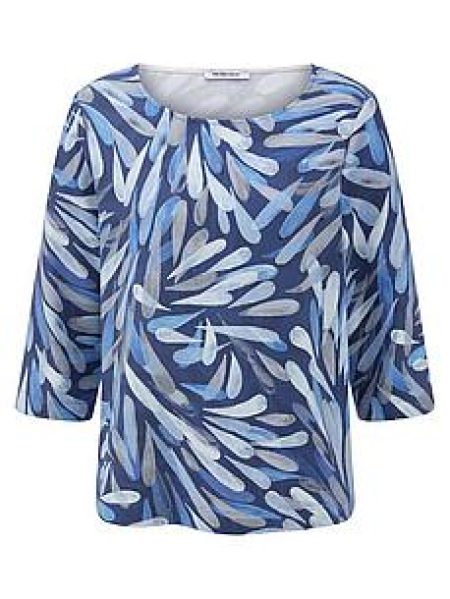 Shirt ronde hals Van Peter Hahn blauw