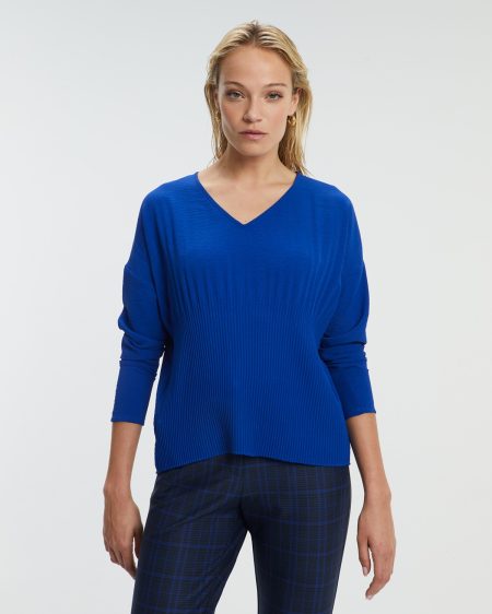 Paz Torras Jersey tricot col azul