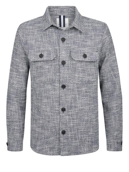 Profuomo Navy bouclé overshirt