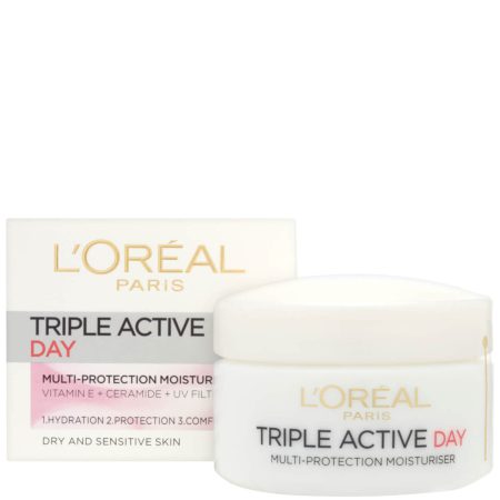 L'Oréal Paris Dermo Expertise Triple Active Day Meervoudige Bescherming Moisturizer - Droge/Gevoelige Huid (50 ml)