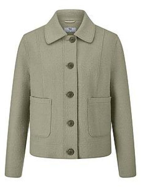 Jas gemaakt een gebonden wolmix Van Peter Hahn groen