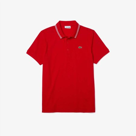 Lacoste Polo men white rood