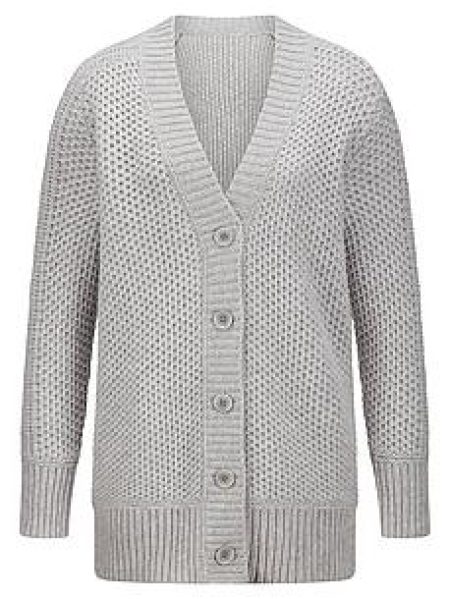 Lang vest in kasjmiermix Van Fadenmeister Berlin grijs