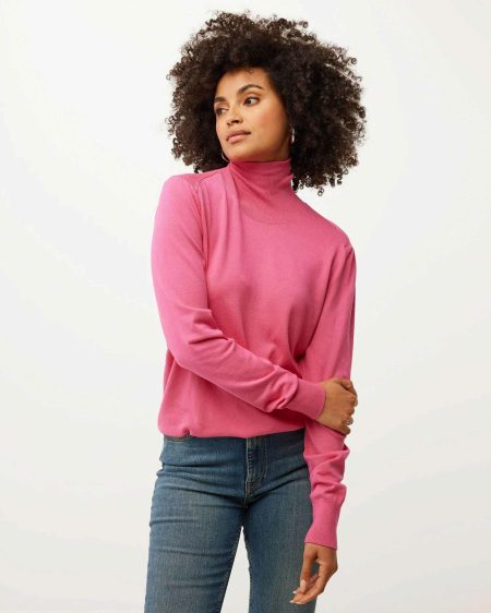 Turtle neck basic pullover Pink