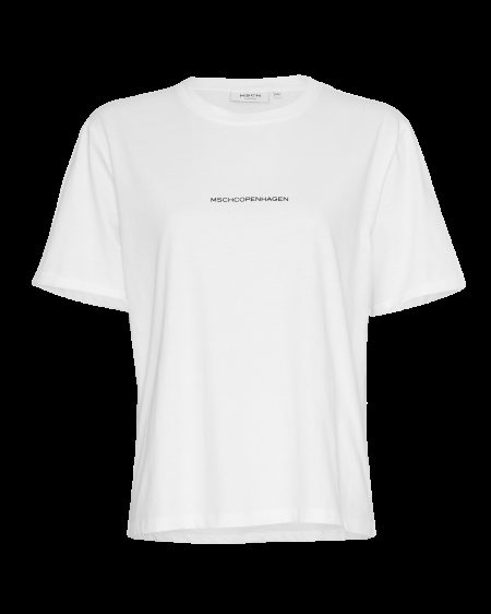 Msch Copenhagen Mschterina Organic Small Logo Tee 17595 T-shirt Korte Mouw B White Black