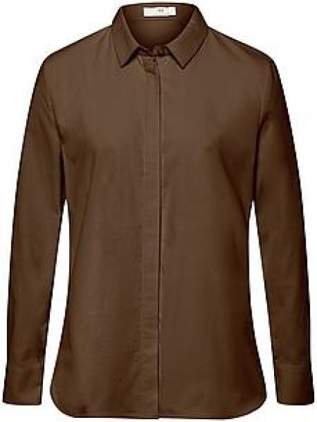 Cordblouse 100% katoen Van Peter Hahn bruin
