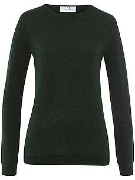 Trui 100% kasjmier ronde hals Van Peter Hahn Cashmere groen