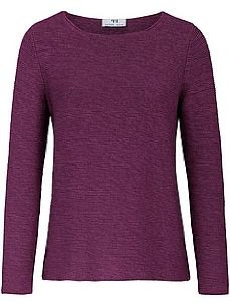 Trui 100% katoen ronde hals Van Peter Hahn paars