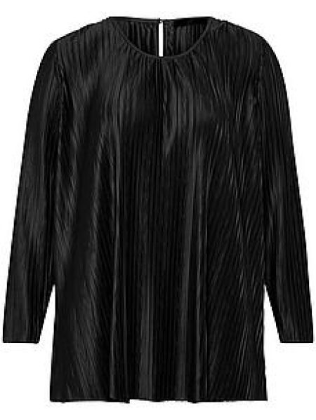 Plisséblouse ronde hals Van Emilia Lay zwart