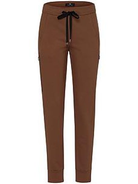 Broek in jogg-pant-stijl pasvorm Barbara Van Peter Hahn bruin