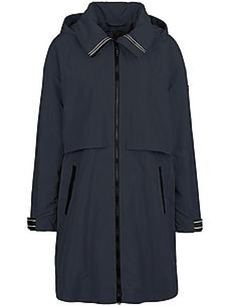 Korte jas afritsbare capuchon Van BASLER blauw