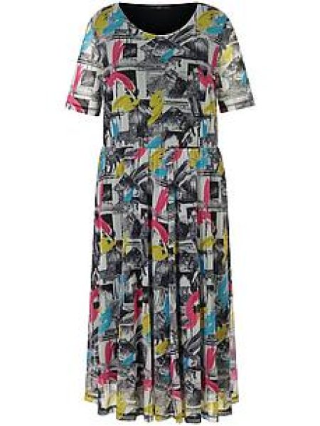 Jurk mesh een ronde halslijn Van Emilia Lay zwart