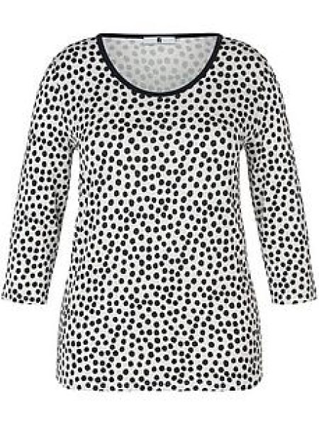 Shirt ronde hals en 3/4 mouwen Van Anna Aura wit