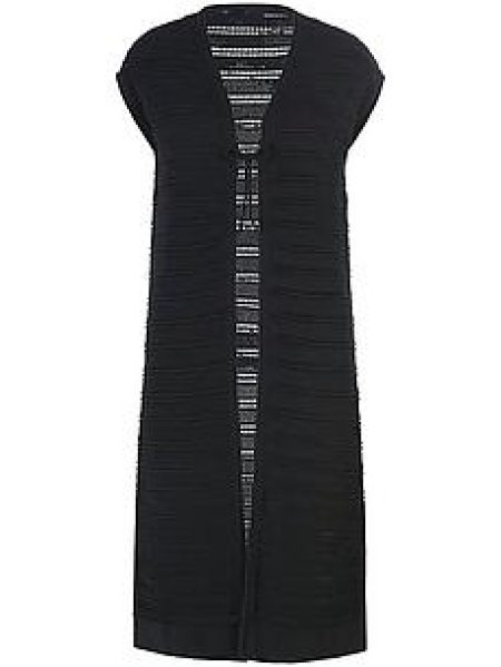 Lang gebreid vest Van Anna Aura zwart