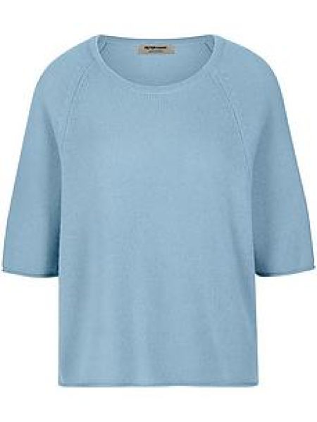 Trui ronde hals 100% kasjmier Van Peter Hahn blauw