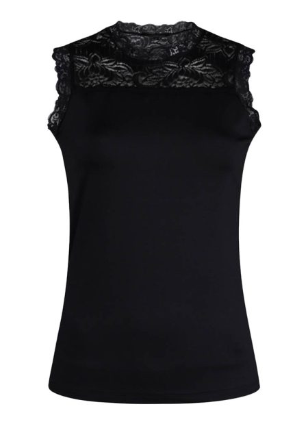 Tramontana Paris Nos Basic Top Lace Tops En Singlets 009000-black