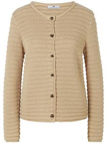Vest een ronde hals Van Peter Hahn beige