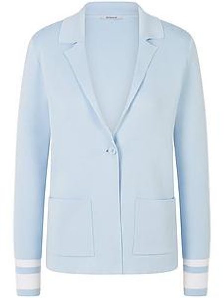 Tricotblazer 100% katoen lange mouwen Van Peter Hahn blauw