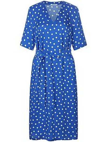 Jurk afkledende V-hals Van Peter Hahn blauw