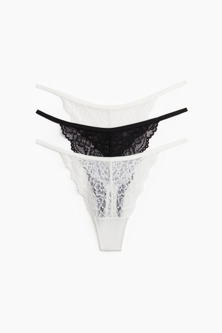 H & M - Set van 3 kanten slips - Tanga Thong - Wit