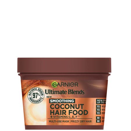Garnier Ultimate Blends Hair Food Kokosolie 3-in-1 Makserbehandeling voor Pluizig Haar 390 ml