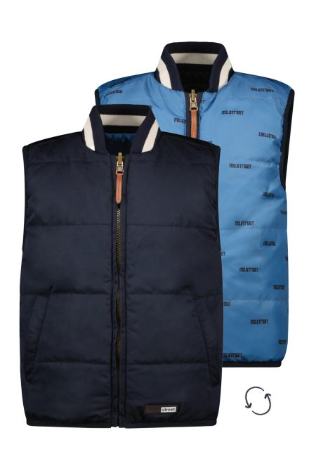 Moodstreet Jongens reversibel bodywarmer marine