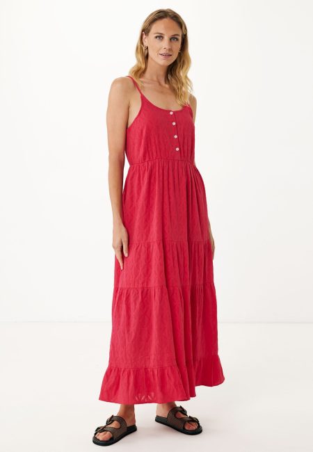 Jurk met bandjes Dieproze