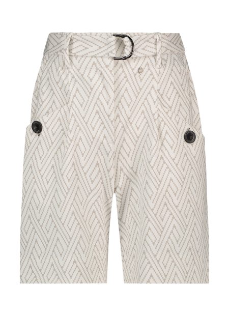 Zip73 Z23/322/03 Short Print Korte Broeken 10/off-white-sand