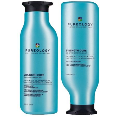 Pureology Strength Cure Shampoo and Conditioner Bundle for Damaged Hair