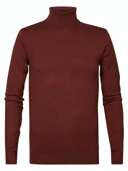 Petrol M-3030-kwc002 Knitwear Collar Basic Trui 3161 Brick