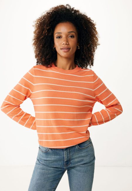 Trui Gestreept Licht Koraal